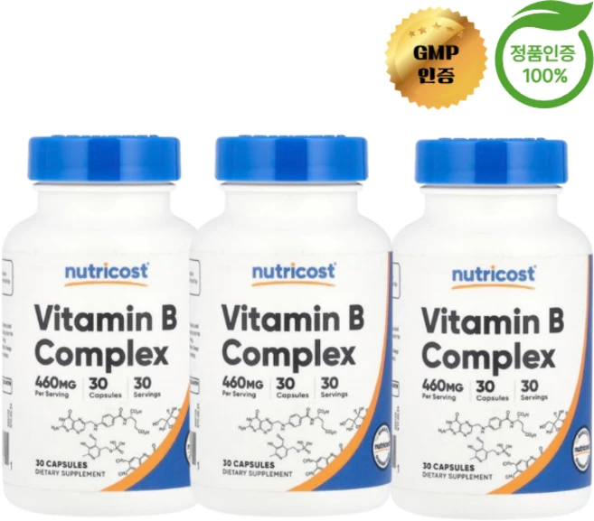 2+1 뉴트리코스트 비타민B 복합체 460mg 캡슐 30정, 3개 - 쿠팡
