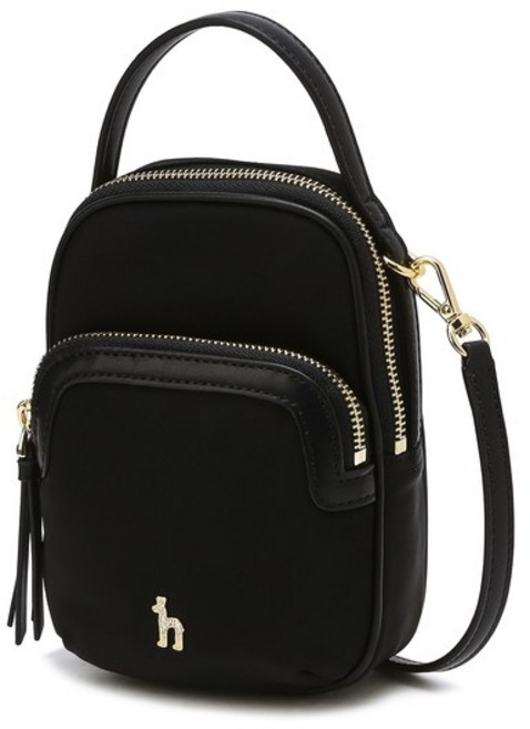 헤지스 여성용 나일론 더블지퍼 크로스 미니백