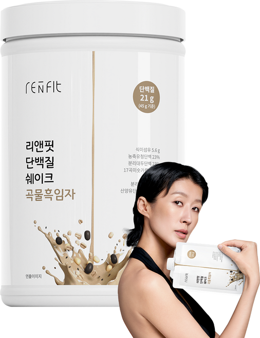 리앤핏 홍진경 단백질 쉐이크 대용량 곡물흑임자 (630g), 곡물흑임자 1통