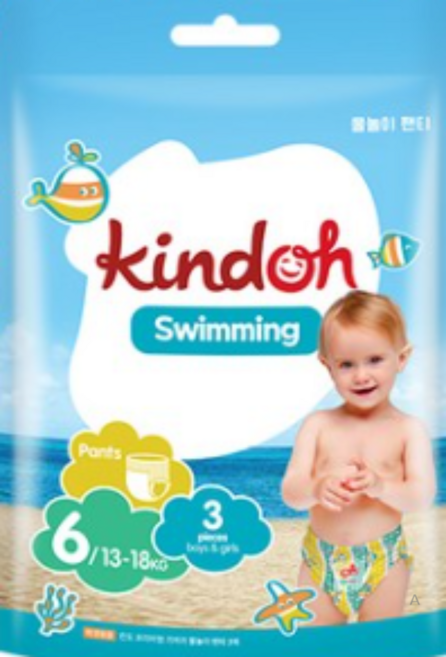 킨도 프리미엄 팬티형 물놀이 기저귀 아동공용 점보형, 6단계, 9매
