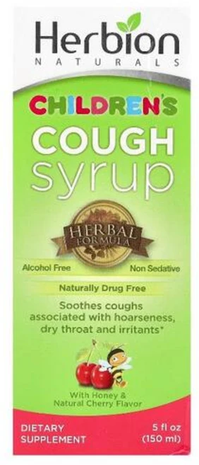 Herbion Naturals 어린이용 기침 시럽 알코올 무함유 꿀 천연 체리 함유 150ml(5fl oz), Herbion Naturals 어린이용 기침 시럽 알코, 1개 - 쿠팡