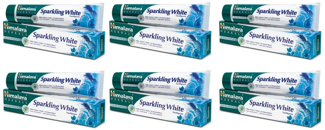히말라야 스파클링화이트치약(150G) SPARKLING WHITE 미백치약 6box in 1set, 150g, 6개 - 쿠팡