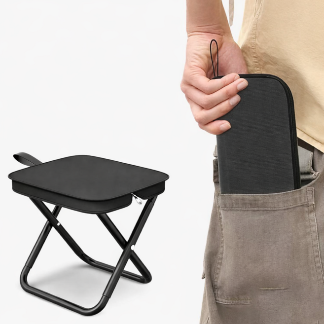 모드인 주머니에쏙 초경량 휴대용 접이식 의자, 1개, 블랙
