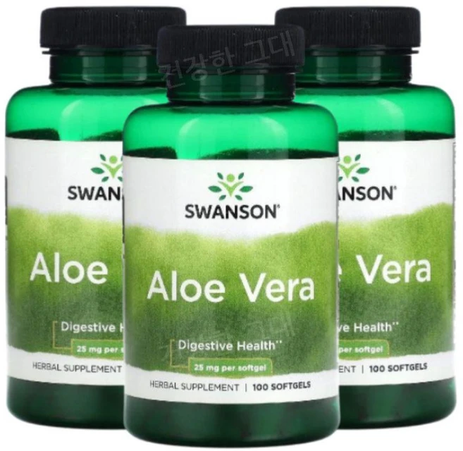 스완슨 알로에베라 AloeVera 25mg 100소프트젤 3개 알로에, 100정 - 쿠팡