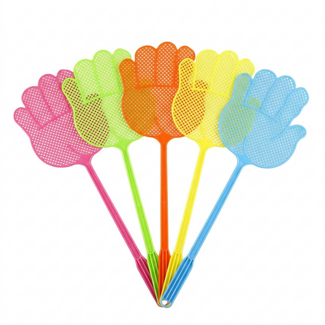 슈픽 손바닥 파리채 휴대용 미니 모기채 5P, 혼합색상