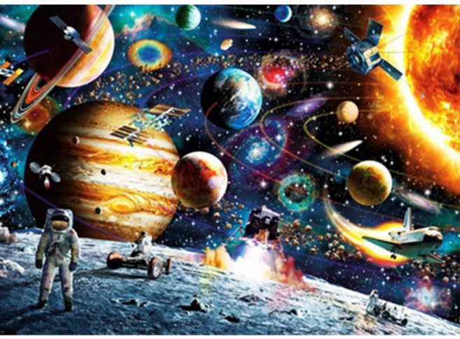 푸아이 3D 보석십자수 신비의 우주 40x30 DIY 거실 사무실 집들이 개업선물 인테리어 소품 (사이즈2종)+행운십자수(30x30) MJ762, 1세트, 50x40cm