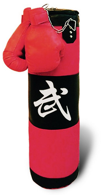 62公分已填充沙包 優質紅色拳擊手套 拳擊 散打 健身 拳套 手靶 拉力繩, 沙包架（可承重50公斤）
