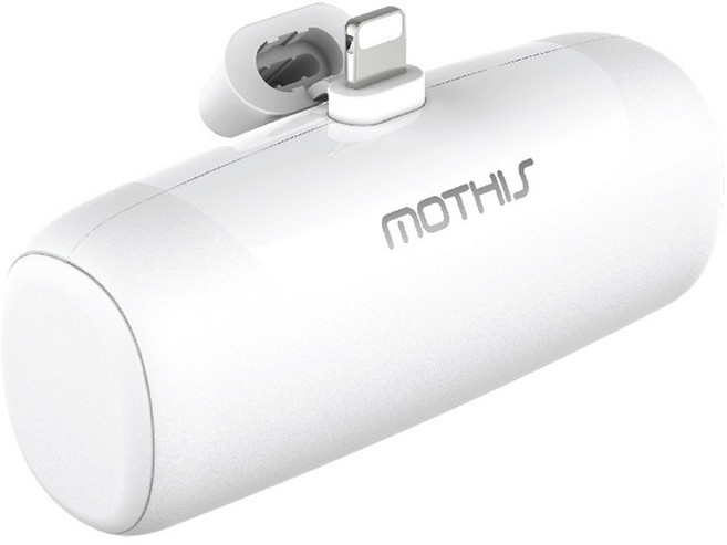 모디스 일체형 미니 보조배터리 5000mAh 8핀, MOTHIS-M50008P, 화이트