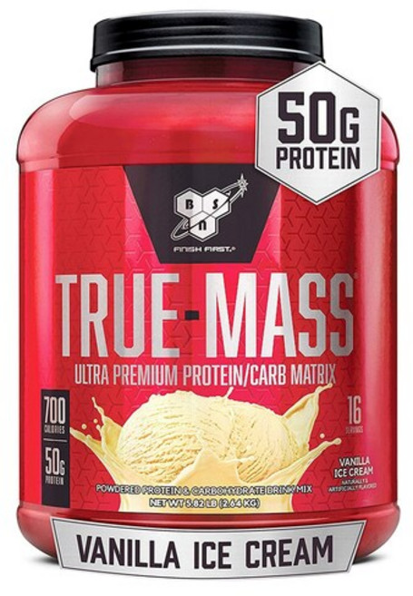 비에스엔 트루-매스 울트라 프리미엄 프로틴 카보하이드레이트 매트릭스 단백질 보충제 바닐라맛, 1개, 2.64kg