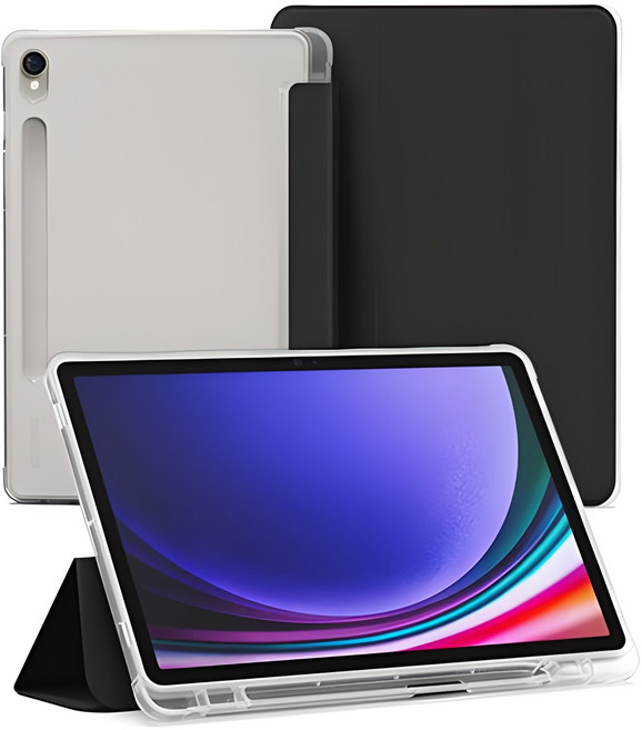 신지모루 클리어 펜슬 수납 태블릿PC 케이스, 블랙, 1개