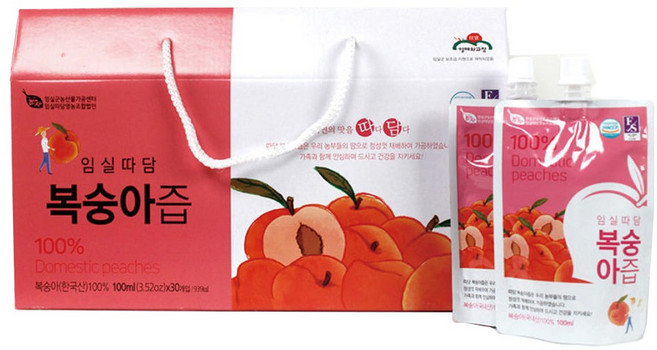임실따담 복숭아즙 30포 국내산 복숭아, 100ml, 30개