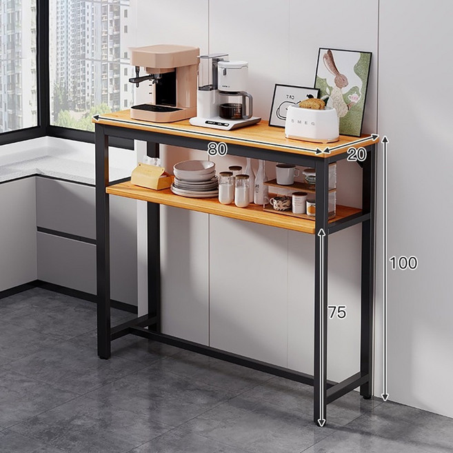 Easy Life 家居館 後沙發置物架 餐桌 工作桌 收納桌 吧檯桌, 雙層黑武士-80CM寬, 黑武士
