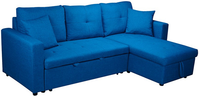 L型沙發 雙人沙發床 貴妃椅 【U69】 【沛大旗艦店】, 蔚藍海-絨布