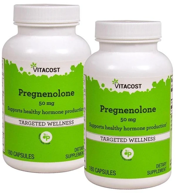 비타코스트 프레그네놀론 50mg 캡슐 Vitacost Pregnenolone, 2개, 180정 - 쿠팡