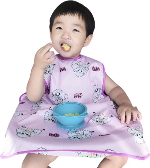 벨베이비 식탁일체형 방수 턱받이 나시 완전커버 오리지날, (리뉴얼)보라양, 1개, 1개입