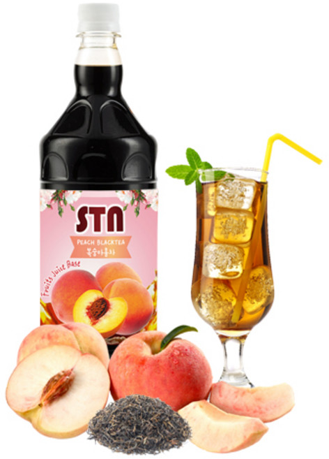 [담짜몰에스티엔] STN 복숭아 홍차 주스원액 1000ml액상음료과일음료, 1L, 1개