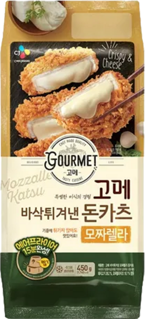 CJ 고메 바삭튀겨낸 모짜렐라돈카츠, 450g, 3개