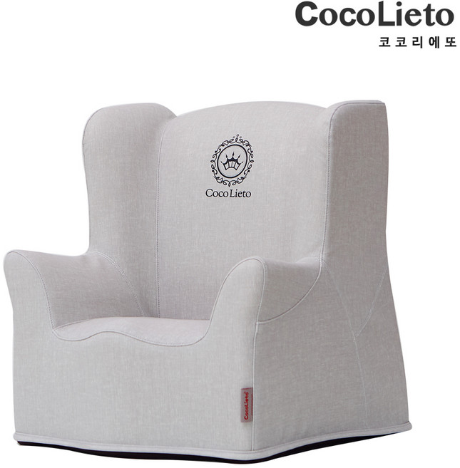 리에또 프린 유아동소파 1인용 친환경소재 키즈의자, 그레이