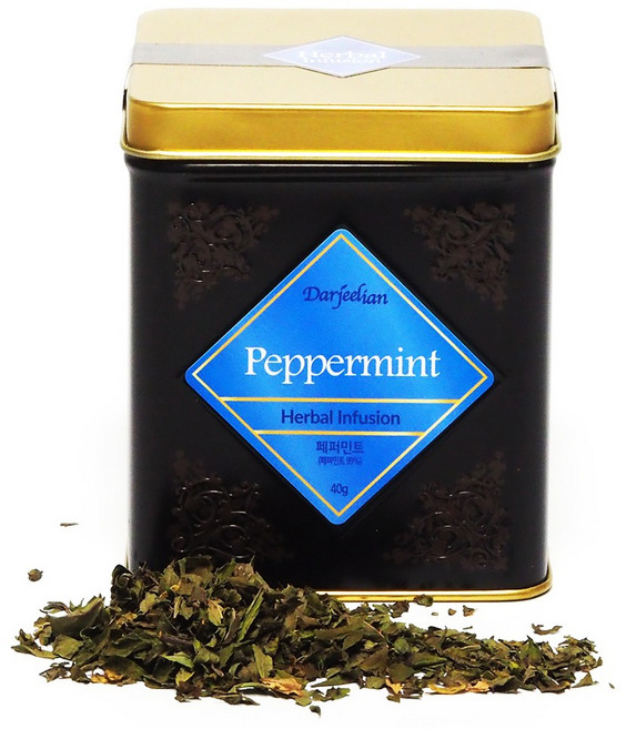 다질리언 페퍼민트 허브차 캔, 40g, 1개