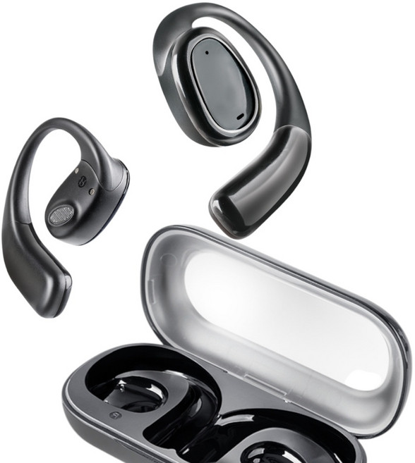 삼성 갤럭시 퀀텀 4/3/2/A 추천 오픈핏 귀걸이형 스포츠 무선 블루투스 이어폰 (OWS), 블랙