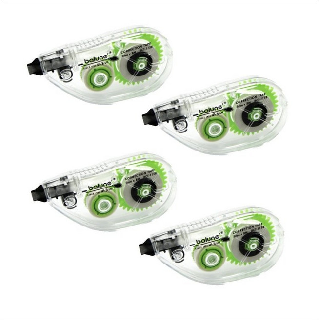 1158 글씨커버 사무용품 학용품 화이트 수정테이프 4개, 1세트