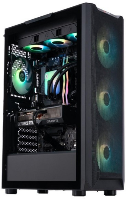 ABS Kaze 아쿠아 게이밍 PC - Windows 11 Intel i7 14700KF GeForce RTX TI Super DLSS 3 구동 Performa 무