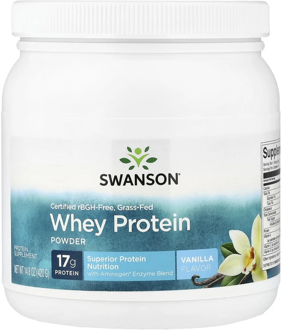 몸관리하세요 겨울입니다 Swanson 인증된 rBGH 무함유 목초 사육 유청 단백질 분말 바닐라 420g(14.8oz) 특별관리진행, Swanson인증된rBGH무함유목초사육유청단백질분말바닐, 420g, 1 - 쿠팡