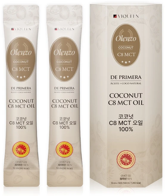 바이퀸 올렌조 코코넛 C8 100% MCT 엠씨티 오일, 1박스, 140ml - 쿠팡