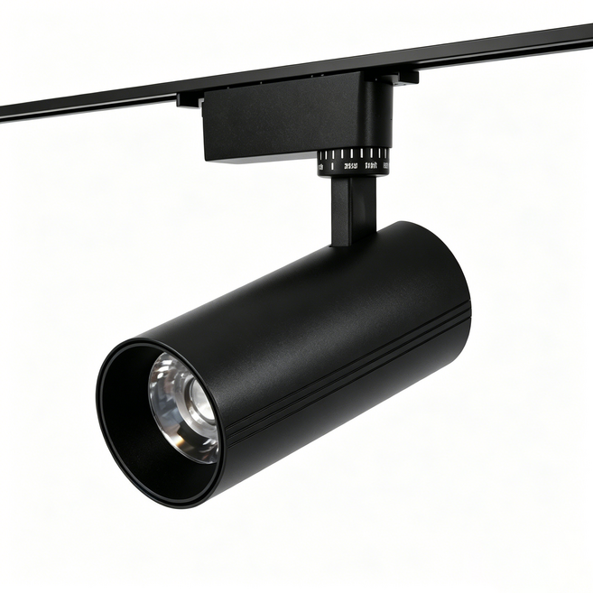 三色變光 LED 軌道燈 COB 光源 360 度旋轉, LED軌道射燈-黑殼20W-黃光, 1件
