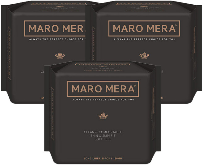 마로메라 팬티 라이너, 롱, 20개입, 3개