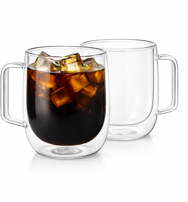 이중내열 유리컵 카페유리컵 머그컵, 2개, 350ml