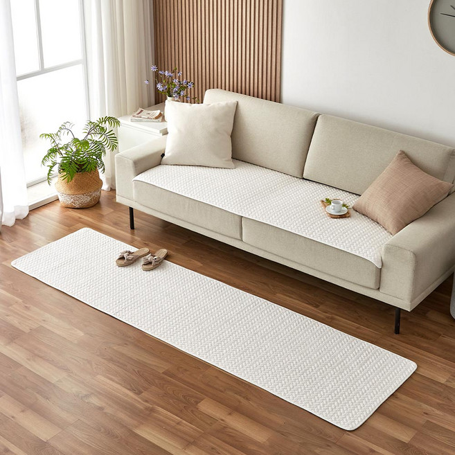 모던하우스 도톰해진 순면 퀼트 소파패드 4인 아이보리 60x240 EM1126004