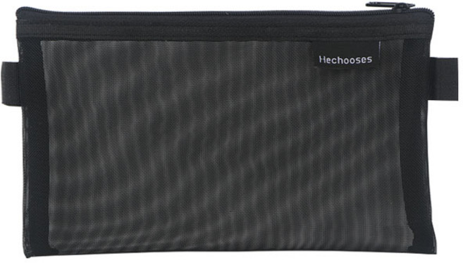 제이앤씨 메쉬 필통 파우치 화장품 브러쉬 여행 소품 망사, 메쉬파우치-중-블랙