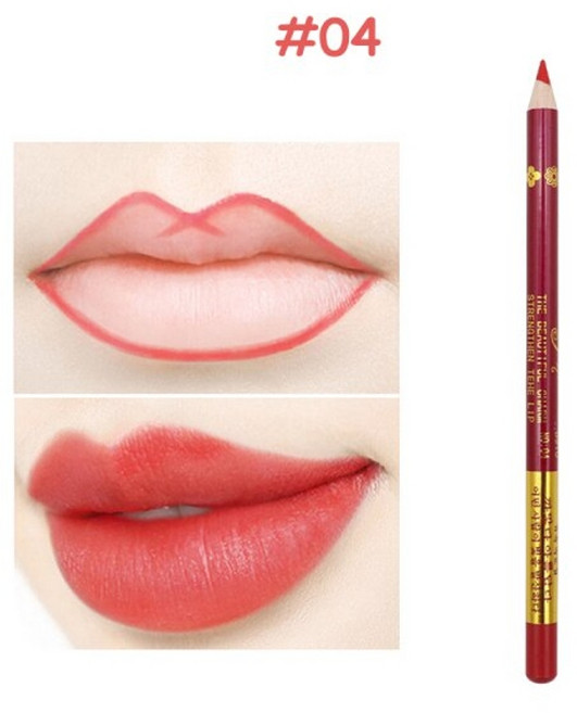 립글로즈 립틴트 립밤 립라이너 잘 지워지지 않는 착색 타투 립스틱 틴트 1pc 방수 매트 립 라인 펜 입술 아이 라이너 블러쉬 메이크업 롱래스팅 문신 스케치 염료 라이너 연필, 04, 1개