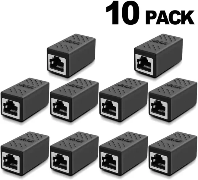 이더넷 케이블 연장기 RJ45 cat 5 cat 6 cat6a cat 7 cat 8 커플러 연장 커넥터 - 이더넷 커플러 암-암, 03 10 PCS