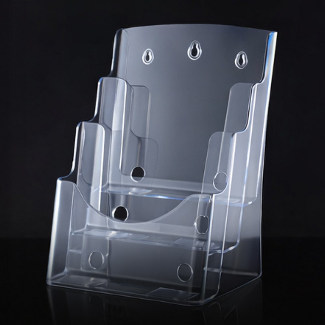 마벨인홈 공간활용 데스크 아크릴 리플렛 팜플렛 브로셔 카탈로그 꽂이 3단, 1개