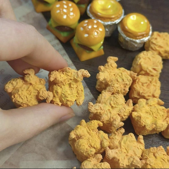 52QUAD 식빵키캡 교체용 식빵 키보드키캡 키보드 커스텀키캡 클릭커 기계식, 1개, 프라이드 치킨
