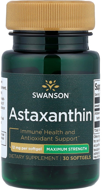 Swanson 아스타잔틴 맥시멈 스트렝스 12mg 소프트젤 30정 Swanson (스완슨), 1개