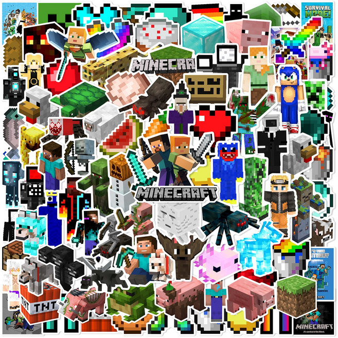 마인크래프트 스티커 굿즈 100pcs, 1개, 100매