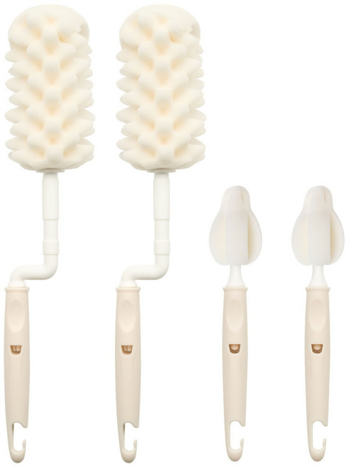 리에또 앵두 회전형 젖병솔 2P 젖꼭지솔 2P 세트, 오트밀, 1세트