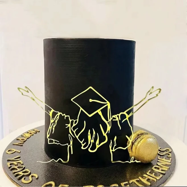 2025년 박사 학위 졸업 파티 케이크 토퍼 아크릴 축하 장식, 01 1set, 18 금