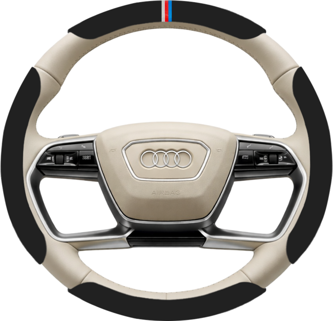 MN 자동차 핸들커버 프리미엄 스웨이드 커스텀 4개세트, 다크블랙