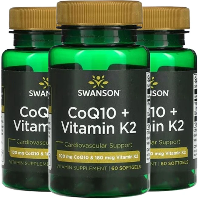스완슨 CoQ10 + 비타민K2 소프트젤 60정, 3개 - 쿠팡
