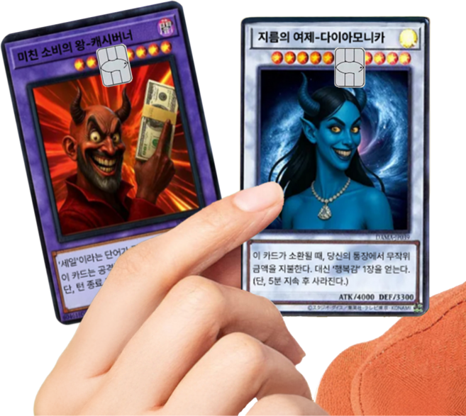 과소비 카드 꾸미기 스티커 카드스킨 커스텀 애니메이션 스티커, 2장모두, 1개