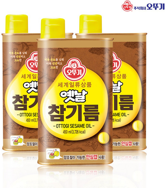 오뚜기 옛날 참기름 450ml, 3개