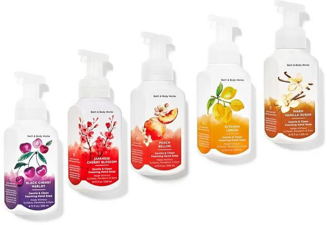 Bath and Body Works 포밍 핸드 솝 - 부드러운 비누 5개 세트 (프레시 & 프루티), Bath AND & Body Works 포밍 핸드 솝