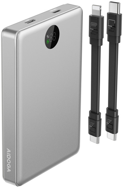 AIDOGA 10000mAh 行動電源 可上飛機 智能斷電 台灣BSMI/中國CCC/歐美CE/FCC認證, 鈦銀, PB-4061