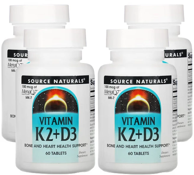 소스 네츄럴스 비타민K2 + D3 60정, 4개 - 쿠팡