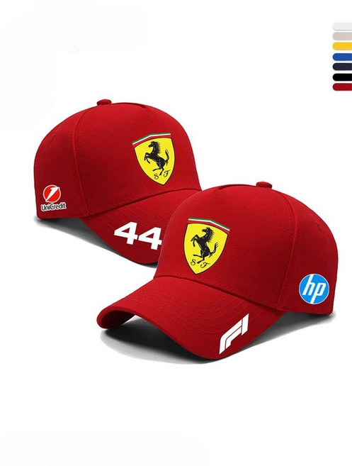 F1 페라리 레이서 로고 레이싱 스포츠 모자 에프원 A. 화이트 16번 레클라르 A. 성인 54cm-62cm
