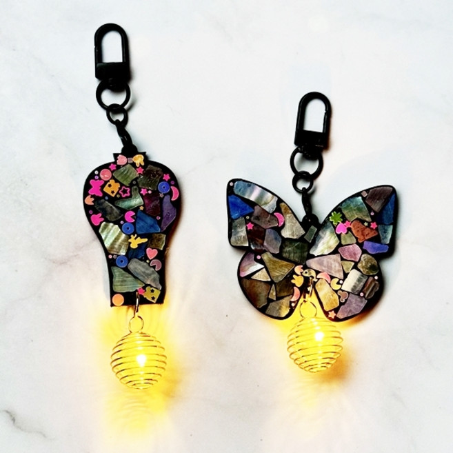 자개반딧불키링 전통 문양 열쇠고리 만들기 DIY키트 자개키링 꾸미기세트 자개 반딧불 키링, 자개반딧불키링-물방울, 1개